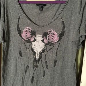 Forever 21 oversize bull skull top